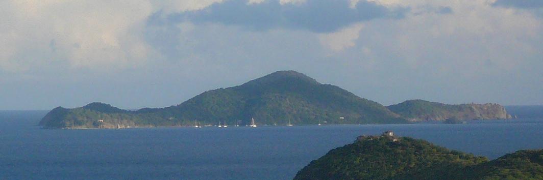 Cooper Island beach and moored boats