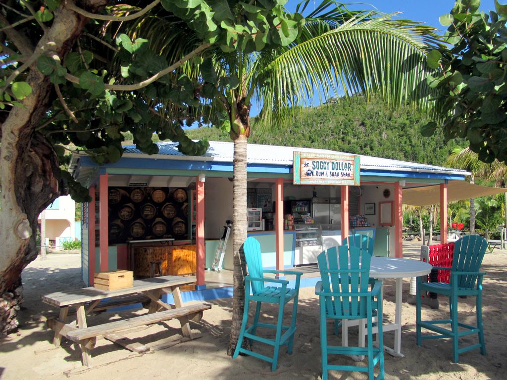 Soggy Dollar Bar on White Bay beach