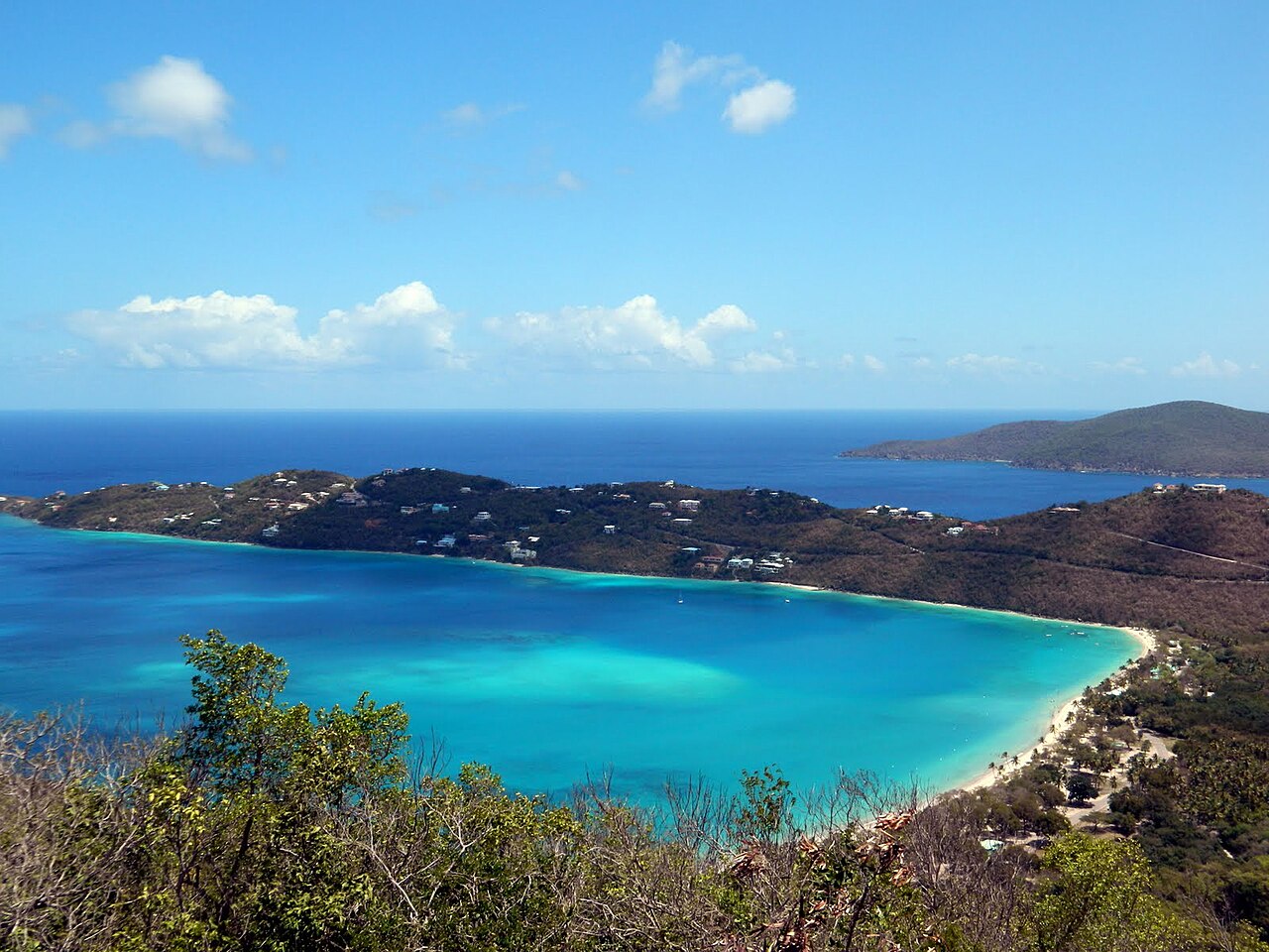 Magens Bay beach seen from above